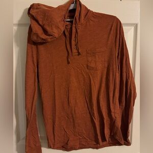 Small Burnt Orange Long Sleeve With Hoodie